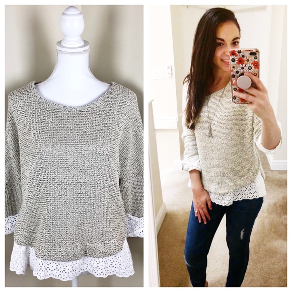 Anthropologie Sweaters - SATURDAY SUNDAY Nolina Eyelet Pullover